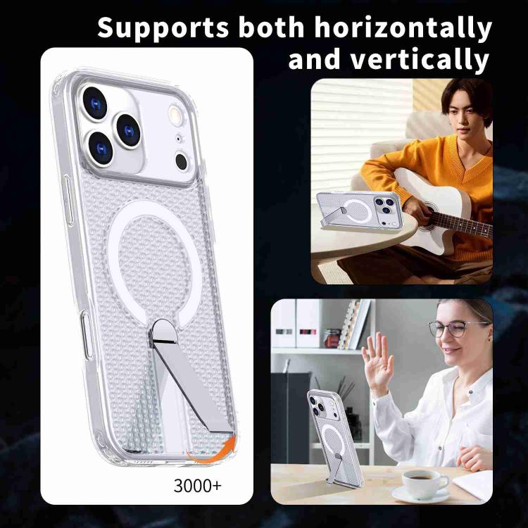 For iPhone 17 Pro kalebol Honeycomb Cooling MagSafe Holder Phone Case