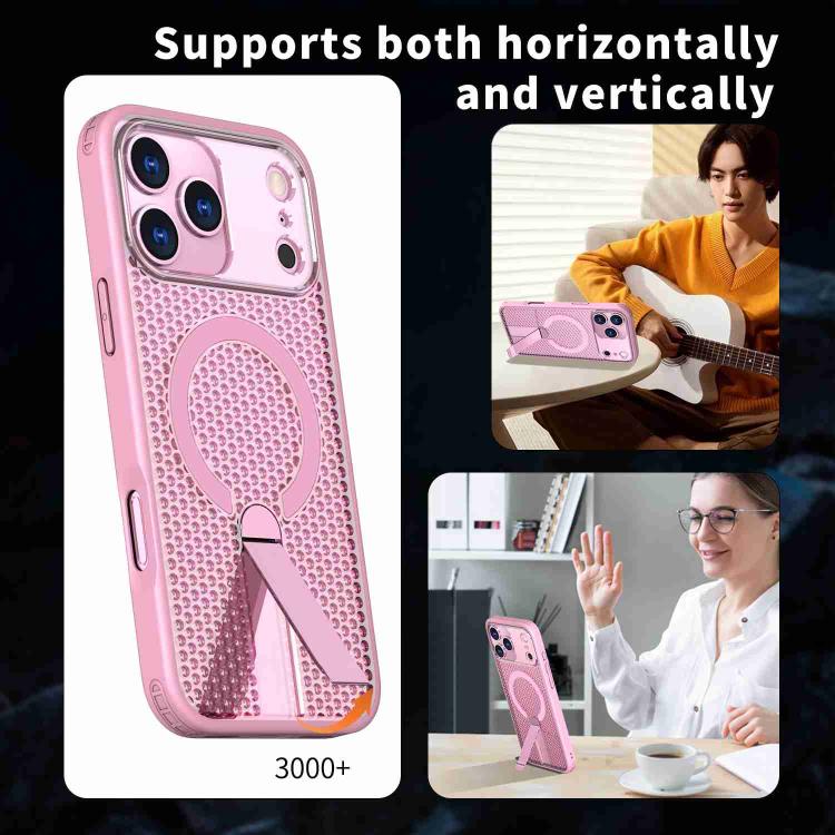 For iPhone 17 Pro kalebol Honeycomb Cooling MagSafe Holder Phone Case