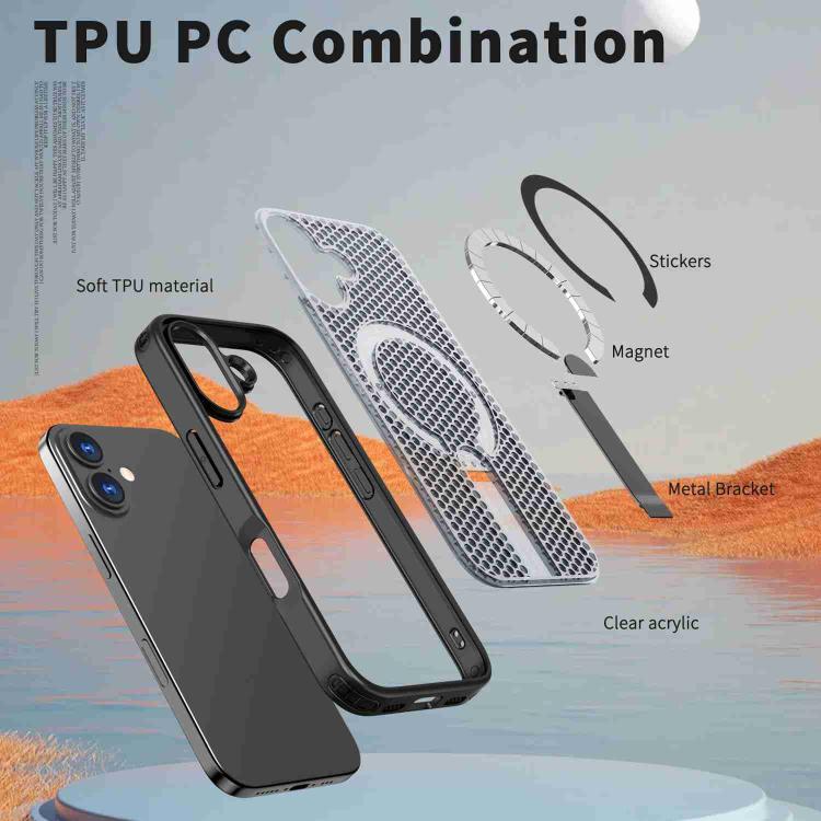 For iPhone 17 kalebol Honeycomb Cooling MagSafe Holder Phone Case