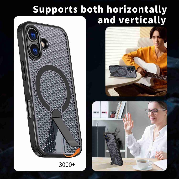 For iPhone 17 kalebol Honeycomb Cooling MagSafe Holder Phone Case