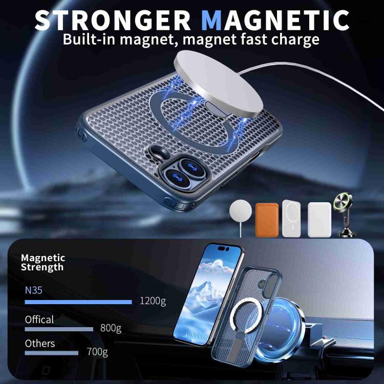 For iPhone 17 kalebol Honeycomb Cooling MagSafe Holder Phone Case
