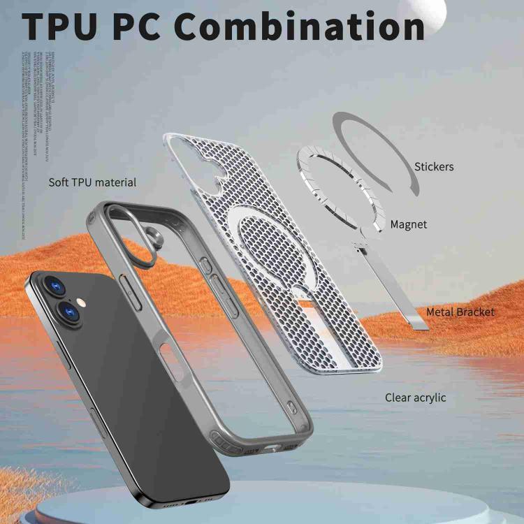 For iPhone 17 kalebol Honeycomb Cooling MagSafe Holder Phone Case