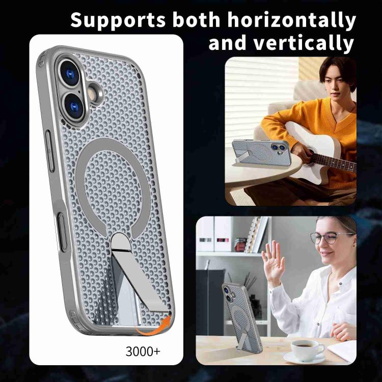 For iPhone 17 kalebol Honeycomb Cooling MagSafe Holder Phone Case