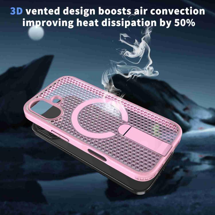 For iPhone 17 kalebol Honeycomb Cooling MagSafe Holder Phone Case