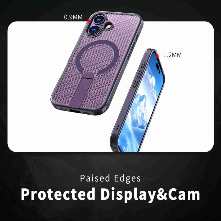 For iPhone 17 kalebol Honeycomb Cooling MagSafe Holder Phone Case