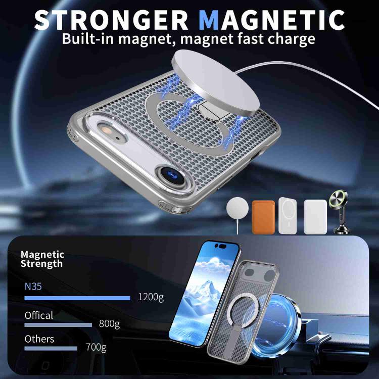 For iPhone Air kalebol Honeycomb Cooling MagSafe Holder Phone Case