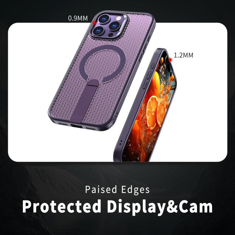 For iPhone 16 kalebol Honeycomb Cooling MagSafe Holder Phone Case