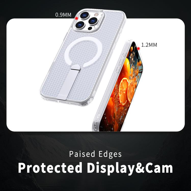 For iPhone 15 Plus kalebol Honeycomb Cooling MagSafe Holder Phone Case