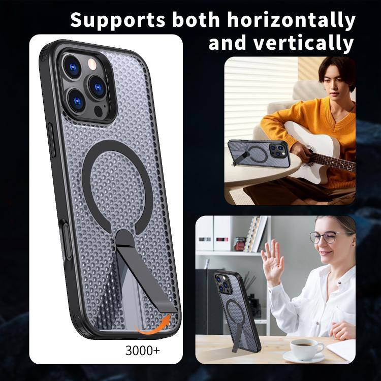 For iPhone 14 kalebol Honeycomb Cooling MagSafe Holder Phone Case