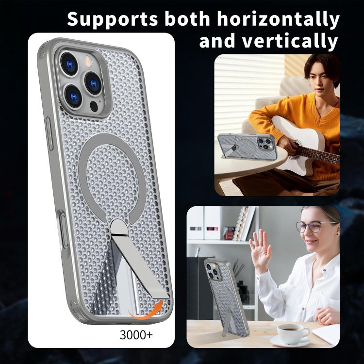 For iPhone 14 kalebol Honeycomb Cooling MagSafe Holder Phone Case