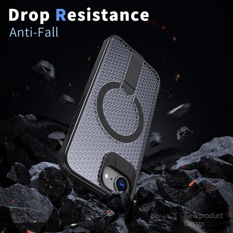 For iPhone 17e / 16e kalebol Honeycomb Cooling MagSafe Holder Phone Case