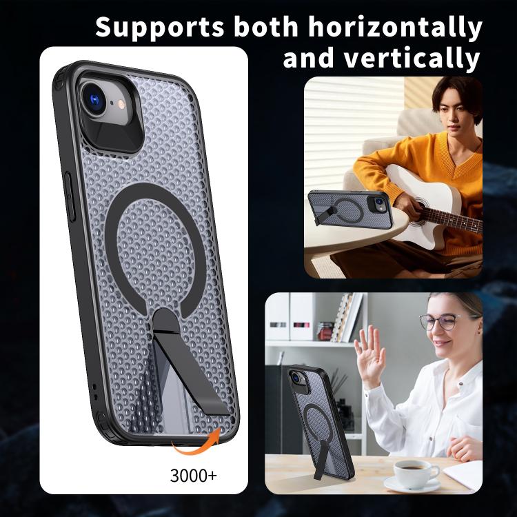 For iPhone 17e / 16e kalebol Honeycomb Cooling MagSafe Holder Phone Case