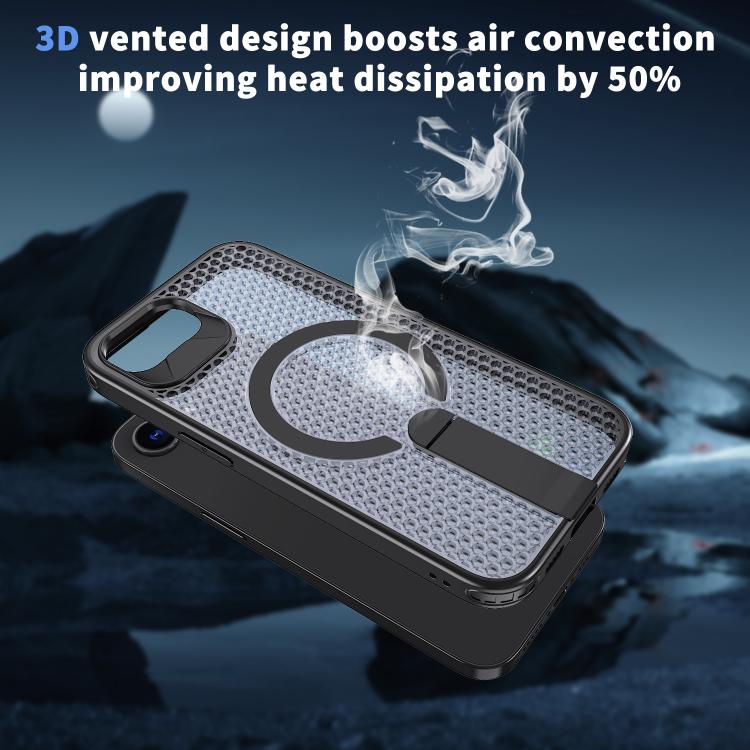 For iPhone 17e / 16e kalebol Honeycomb Cooling MagSafe Holder Phone Case