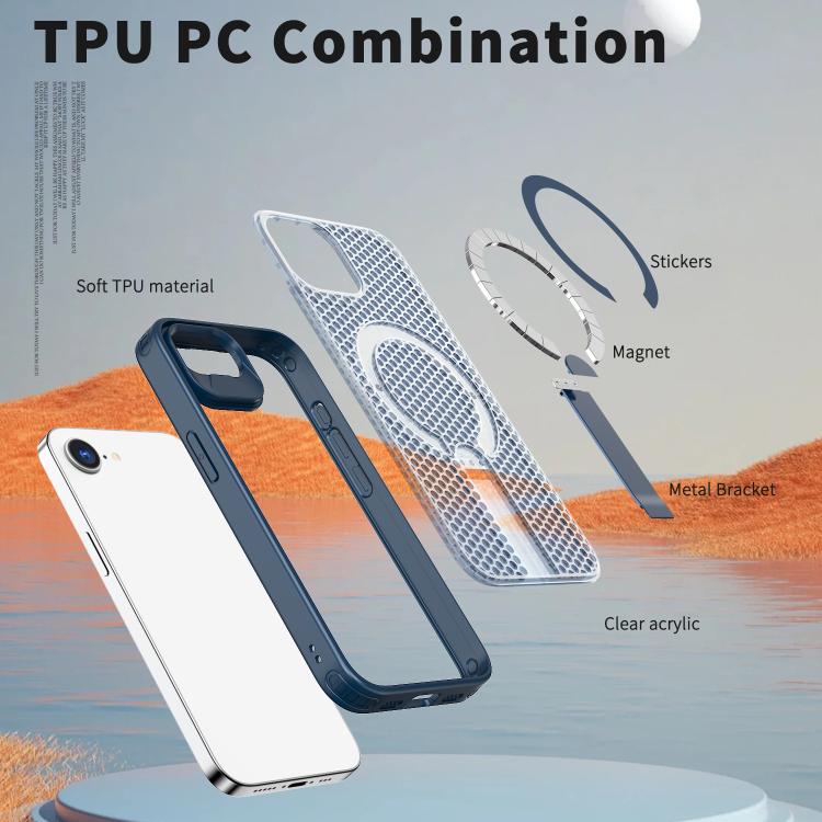 For iPhone 17e / 16e kalebol Honeycomb Cooling MagSafe Holder Phone Case