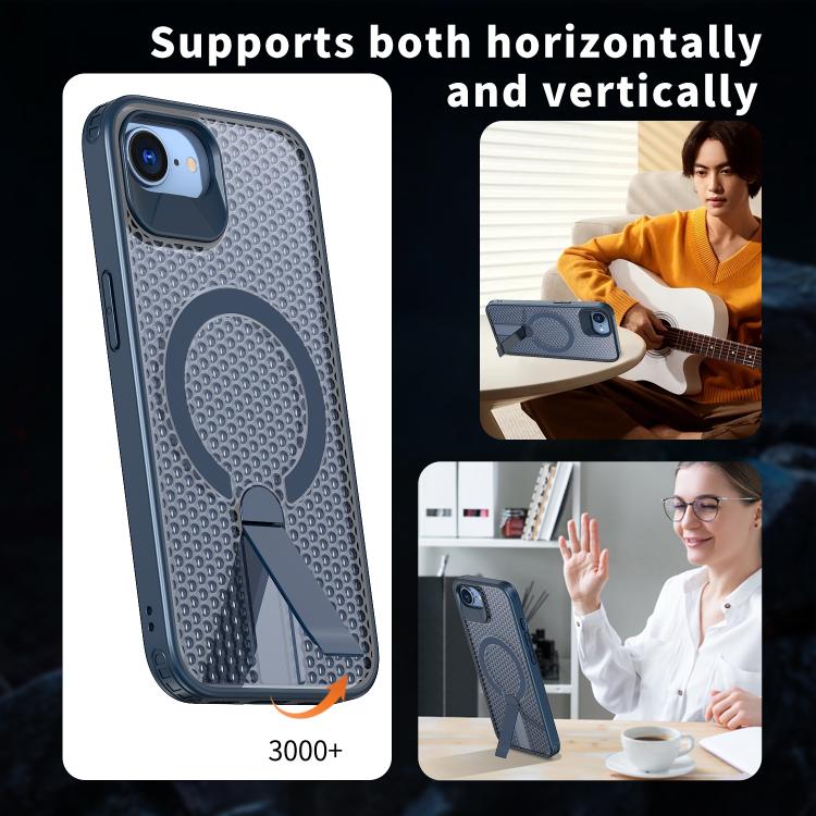 For iPhone 17e / 16e kalebol Honeycomb Cooling MagSafe Holder Phone Case