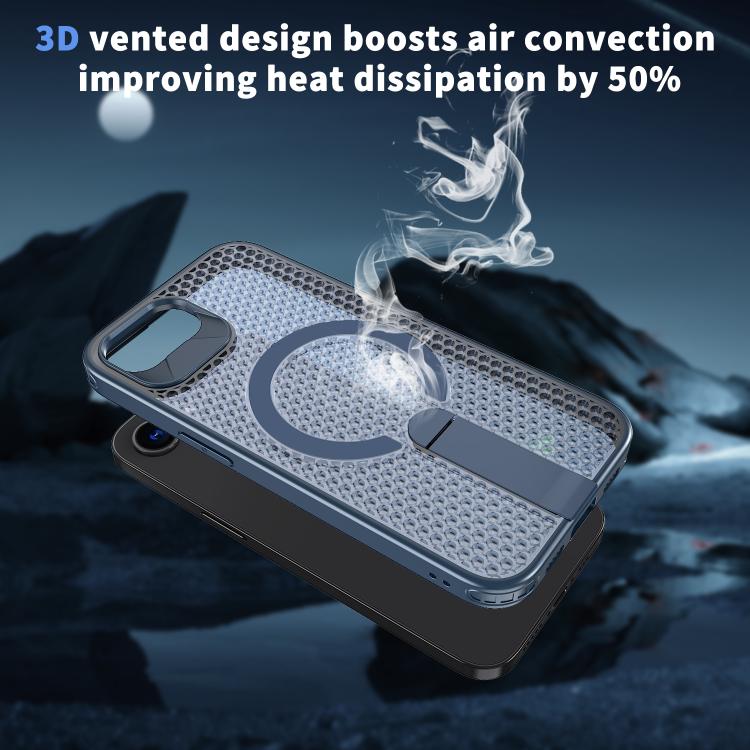 For iPhone 17e / 16e kalebol Honeycomb Cooling MagSafe Holder Phone Case