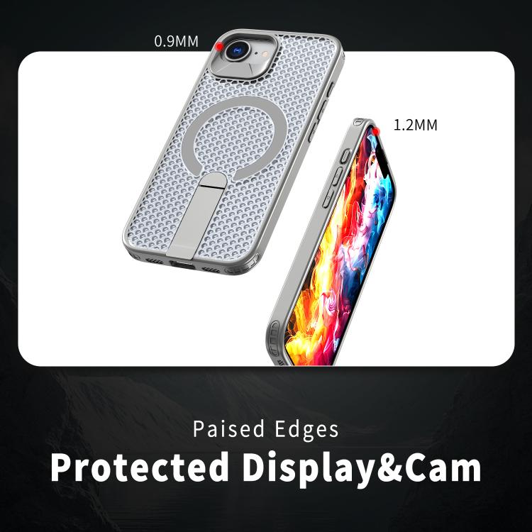 For iPhone 17e / 16e kalebol Honeycomb Cooling MagSafe Holder Phone Case