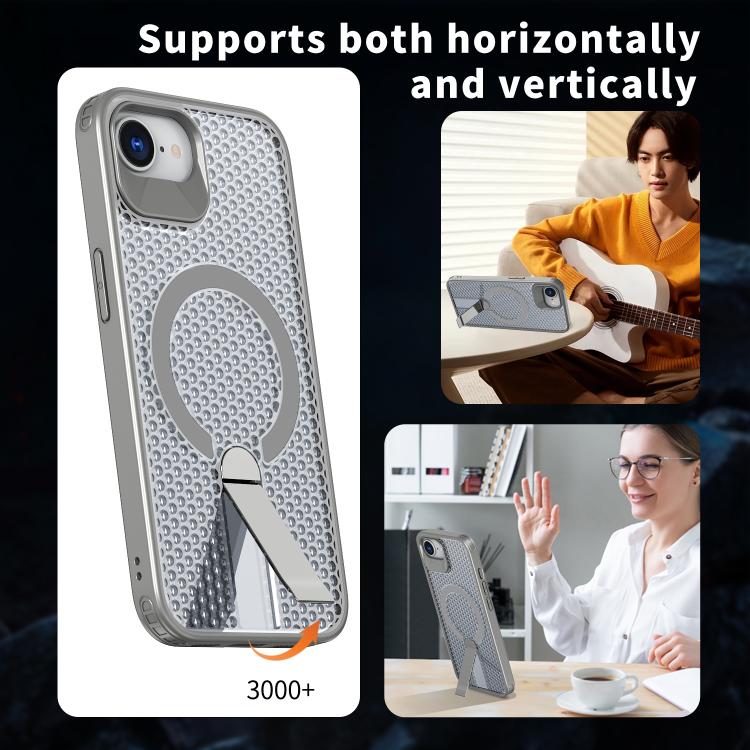 For iPhone 17e / 16e kalebol Honeycomb Cooling MagSafe Holder Phone Case