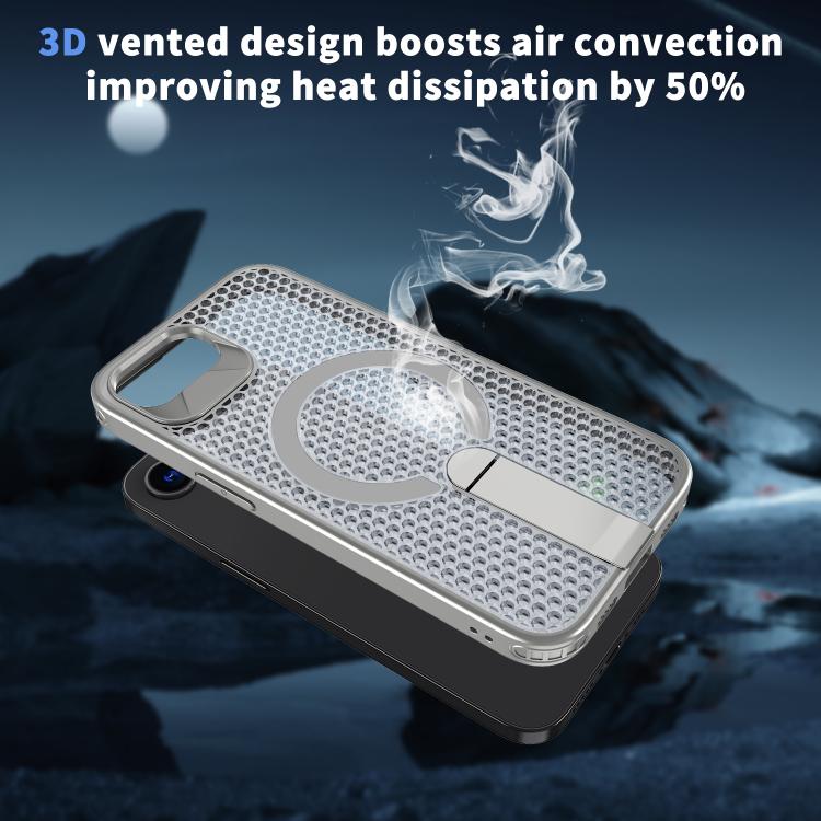 For iPhone 17e / 16e kalebol Honeycomb Cooling MagSafe Holder Phone Case