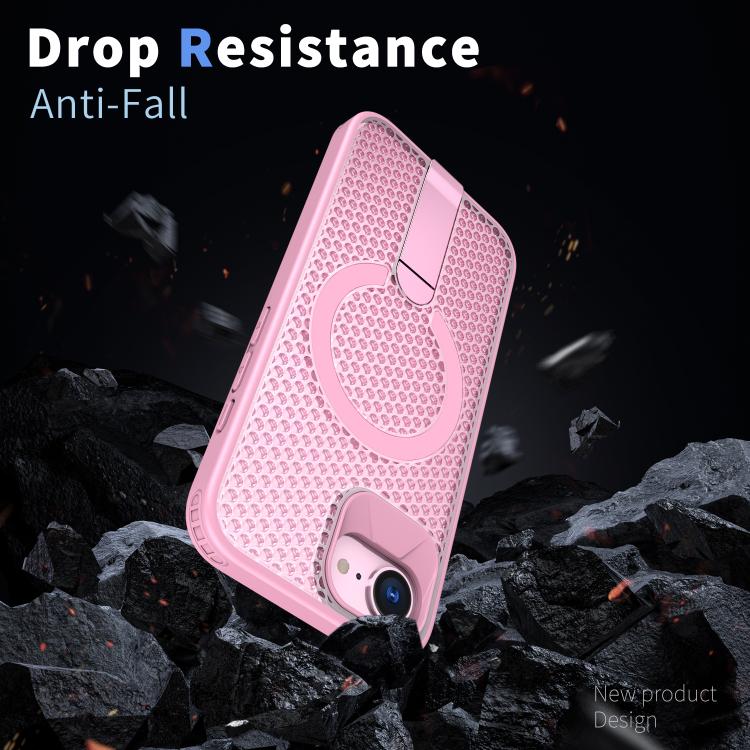 For iPhone 17e / 16e kalebol Honeycomb Cooling MagSafe Holder Phone Case