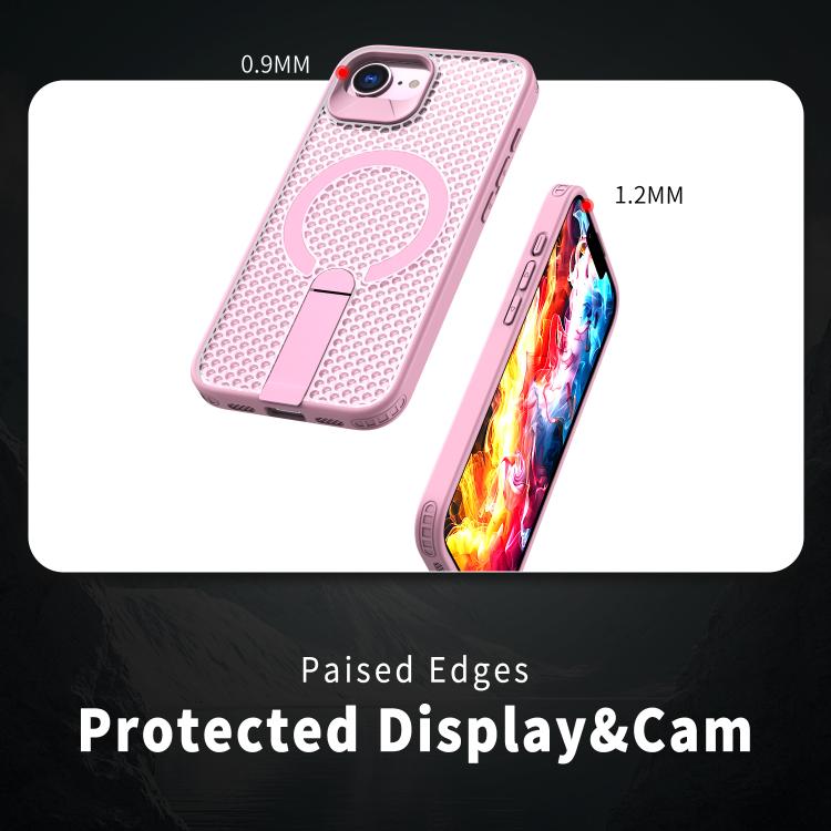 For iPhone 17e / 16e kalebol Honeycomb Cooling MagSafe Holder Phone Case