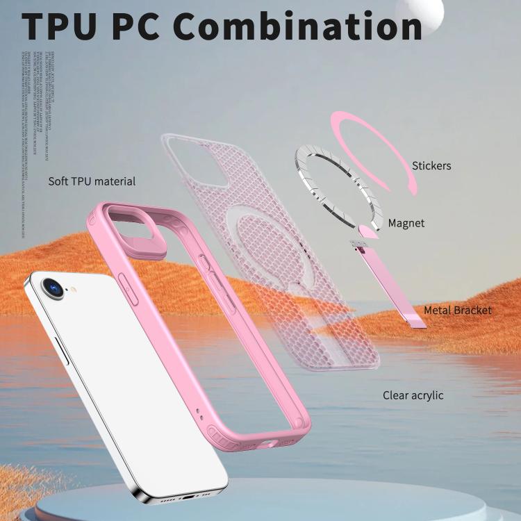 For iPhone 17e / 16e kalebol Honeycomb Cooling MagSafe Holder Phone Case