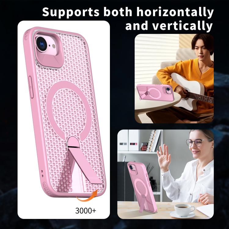 For iPhone 17e / 16e kalebol Honeycomb Cooling MagSafe Holder Phone Case