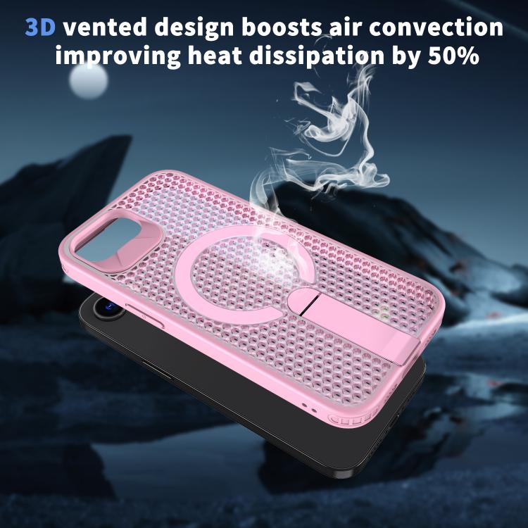 For iPhone 17e / 16e kalebol Honeycomb Cooling MagSafe Holder Phone Case