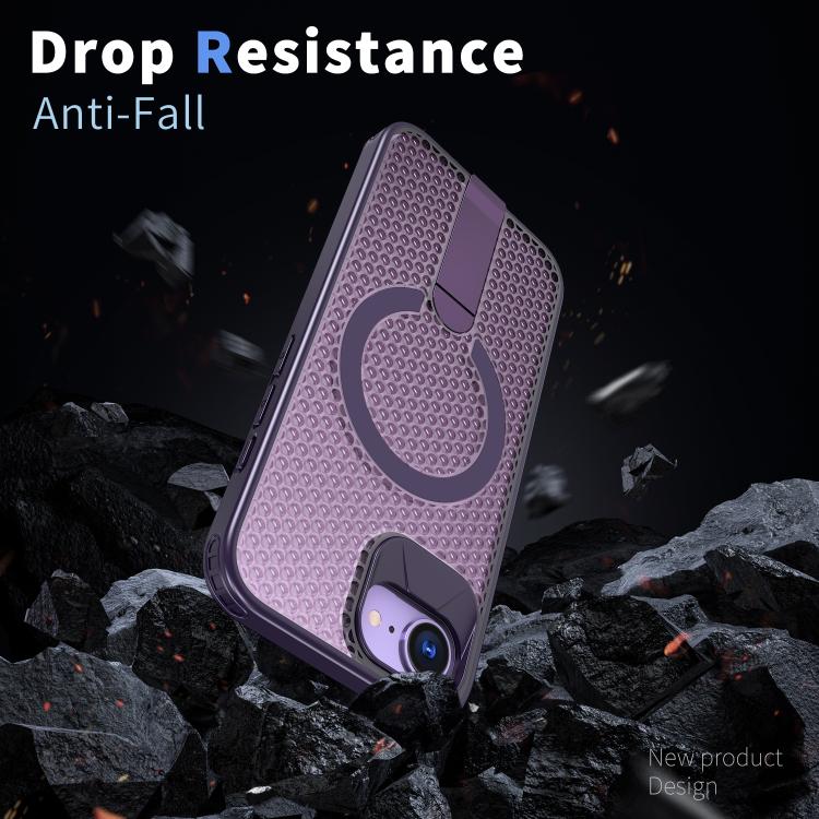 For iPhone 17e / 16e kalebol Honeycomb Cooling MagSafe Holder Phone Case