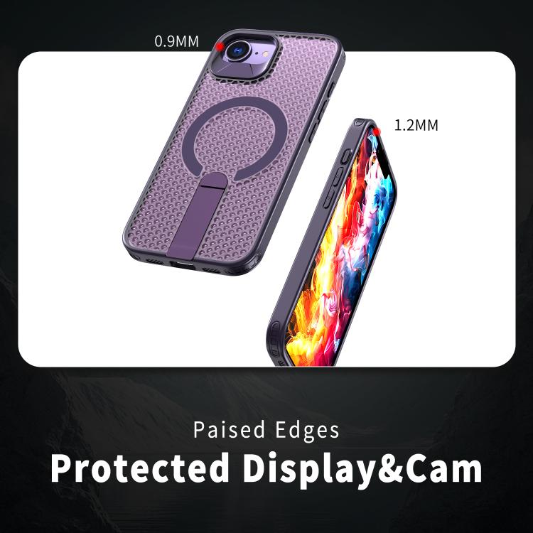 For iPhone 17e / 16e kalebol Honeycomb Cooling MagSafe Holder Phone Case