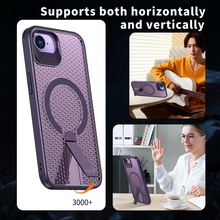 For iPhone 17e / 16e kalebol Honeycomb Cooling MagSafe Holder Phone Case