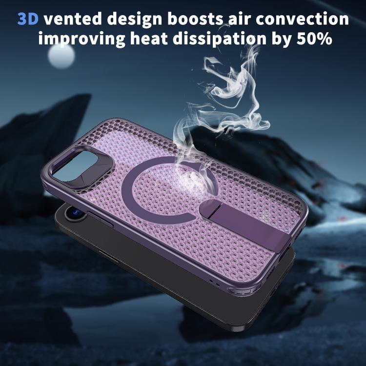 For iPhone 17e / 16e kalebol Honeycomb Cooling MagSafe Holder Phone Case