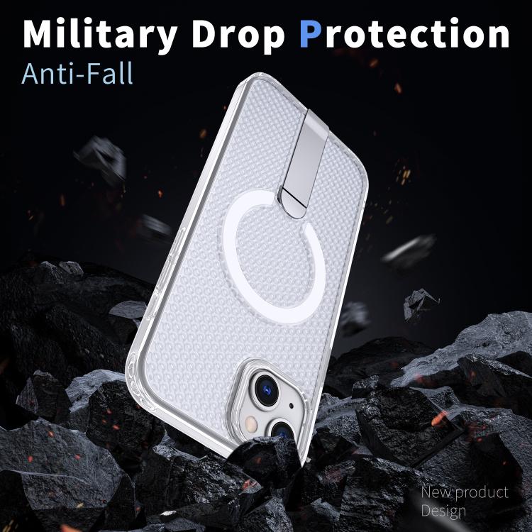 For iPhone 14 Plus kalebol Honeycomb Cooling MagSafe Holder Phone Case