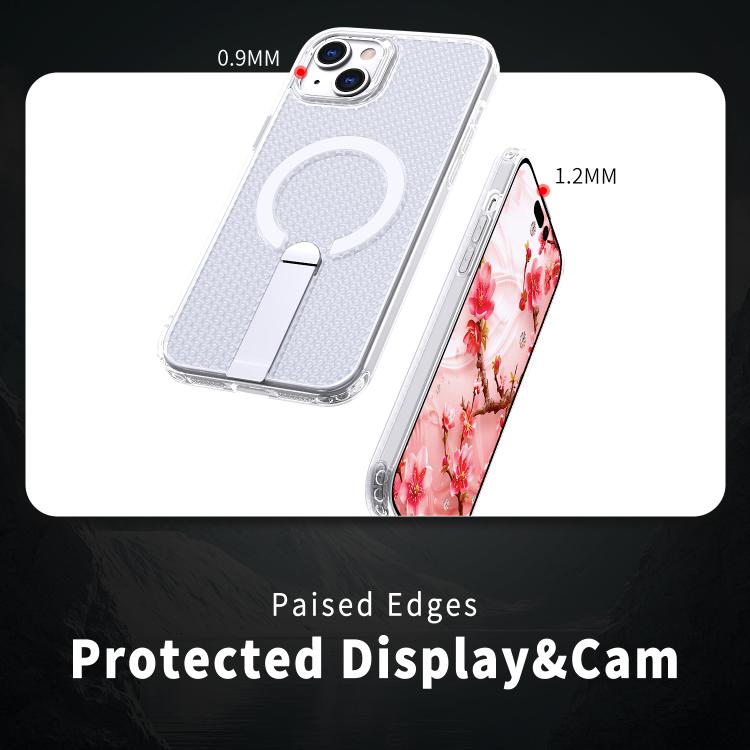 For iPhone 14 Plus kalebol Honeycomb Cooling MagSafe Holder Phone Case