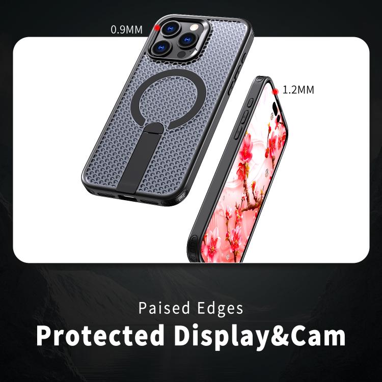 For iPhone 14 Pro kalebol Honeycomb Cooling MagSafe Holder Phone Case
