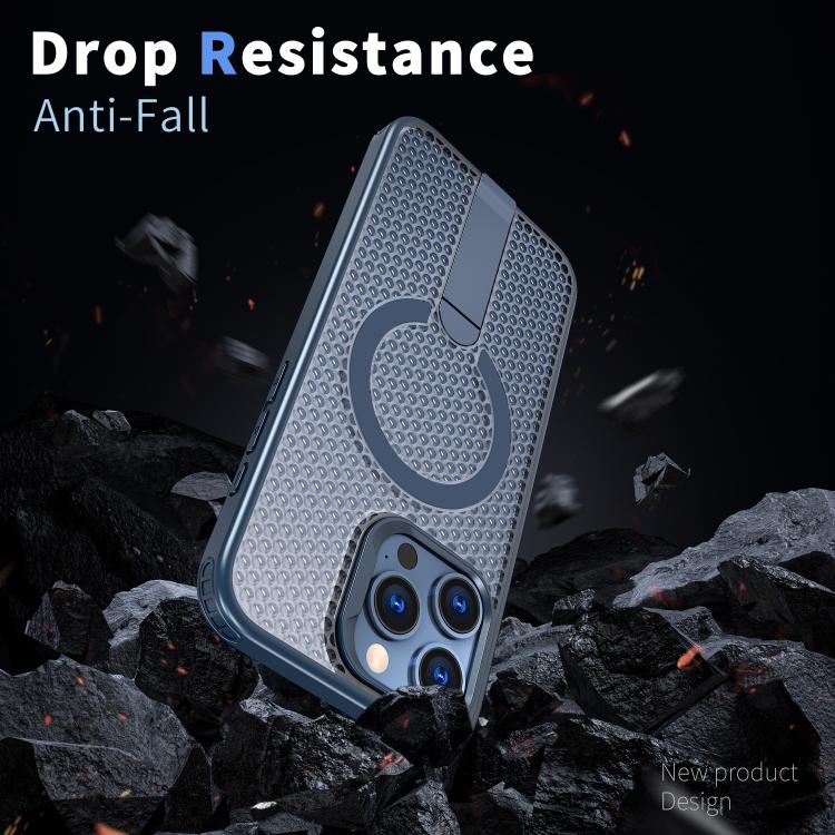 For iPhone 14 Pro kalebol Honeycomb Cooling MagSafe Holder Phone Case