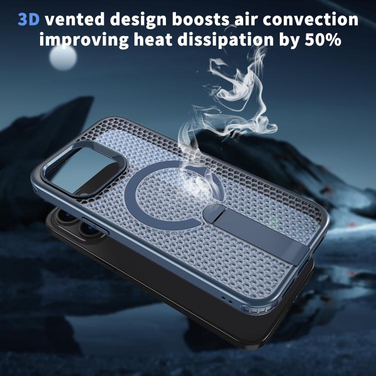 For iPhone 14 Pro kalebol Honeycomb Cooling MagSafe Holder Phone Case