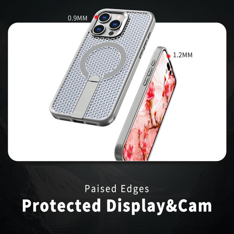 For iPhone 14 Pro kalebol Honeycomb Cooling MagSafe Holder Phone Case