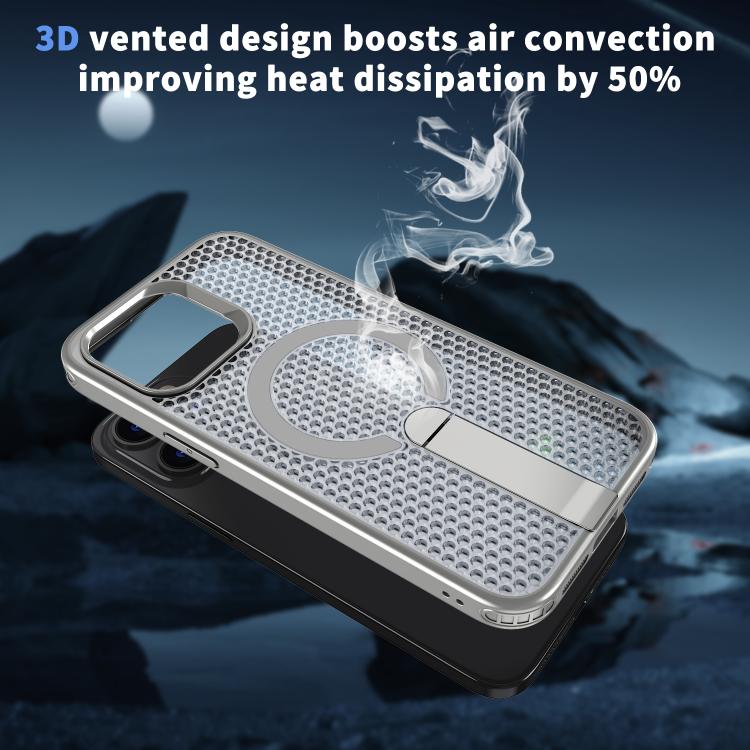 For iPhone 14 Pro kalebol Honeycomb Cooling MagSafe Holder Phone Case