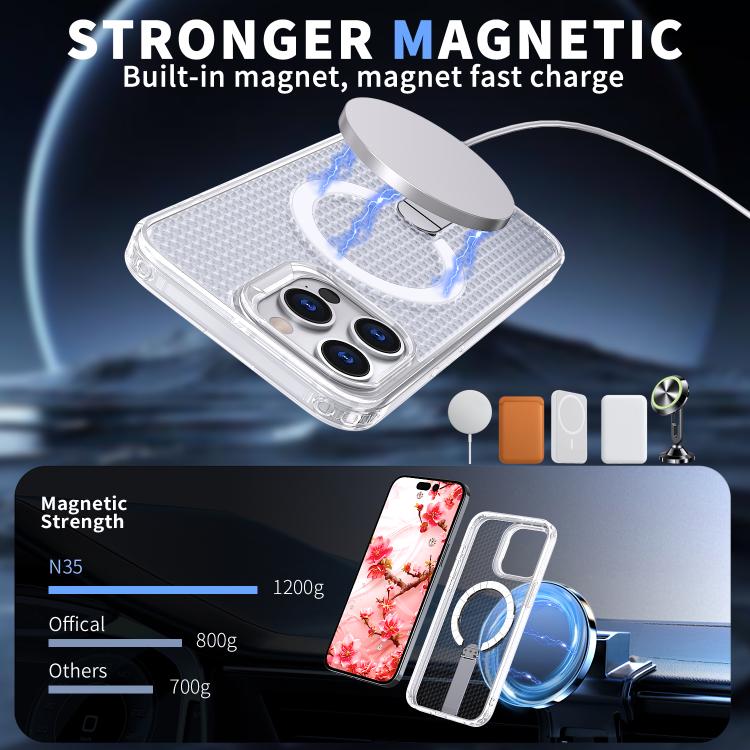 For iPhone 14 Pro kalebol Honeycomb Cooling MagSafe Holder Phone Case