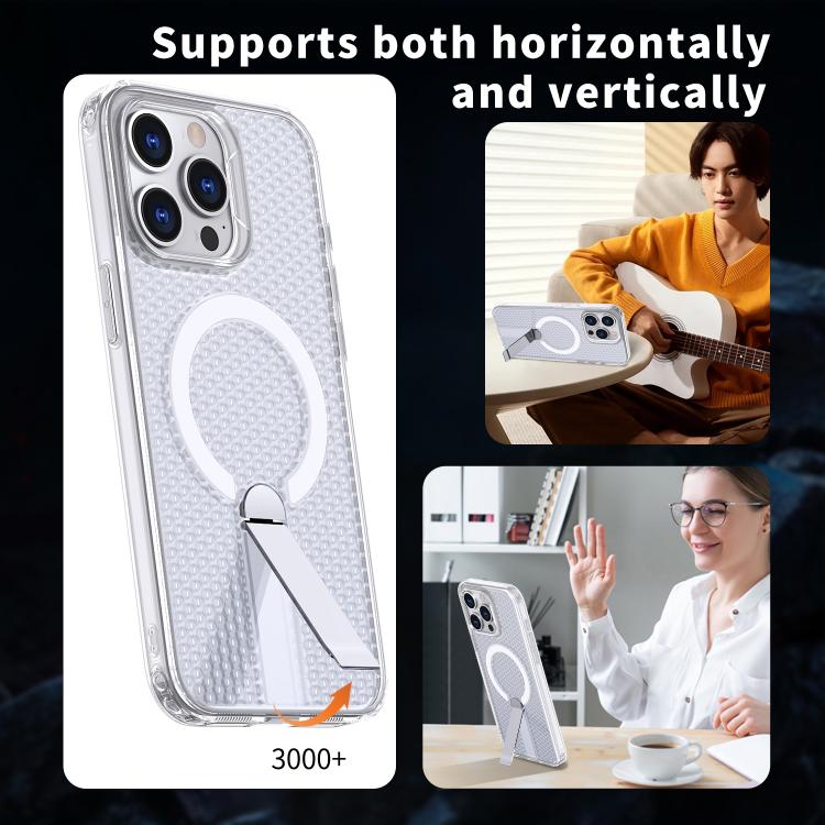 For iPhone 14 Pro kalebol Honeycomb Cooling MagSafe Holder Phone Case