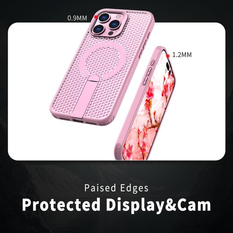 For iPhone 14 Pro kalebol Honeycomb Cooling MagSafe Holder Phone Case