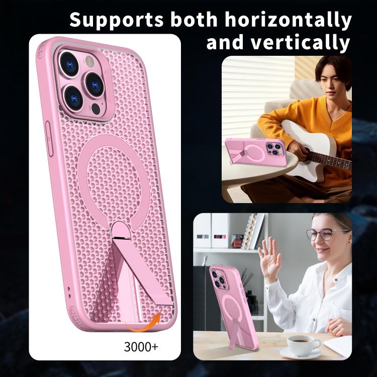 For iPhone 14 Pro kalebol Honeycomb Cooling MagSafe Holder Phone Case