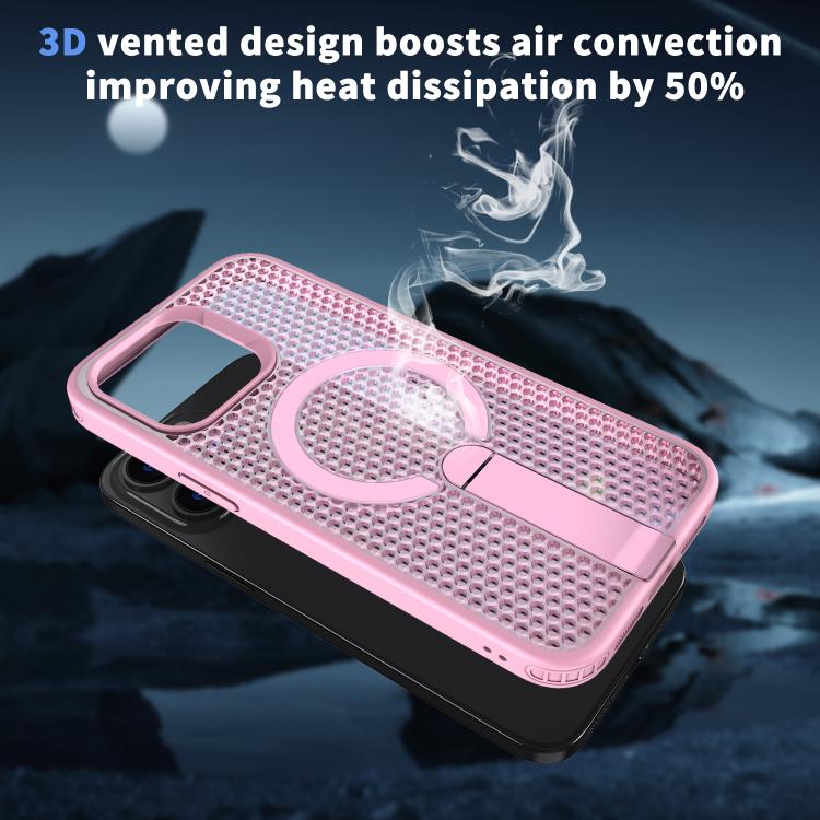 For iPhone 14 Pro kalebol Honeycomb Cooling MagSafe Holder Phone Case