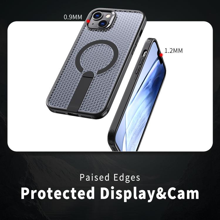 For iPhone 13 kalebol Honeycomb Cooling MagSafe Holder Phone Case