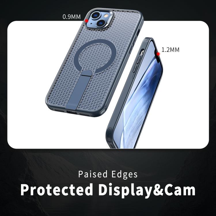 For iPhone 13 kalebol Honeycomb Cooling MagSafe Holder Phone Case