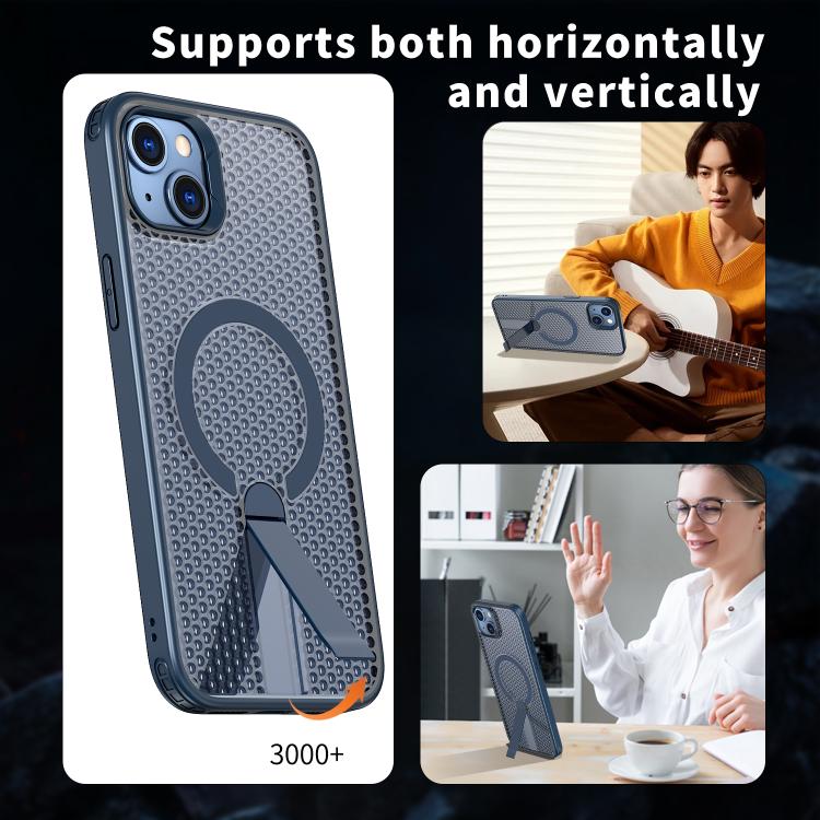 For iPhone 13 kalebol Honeycomb Cooling MagSafe Holder Phone Case