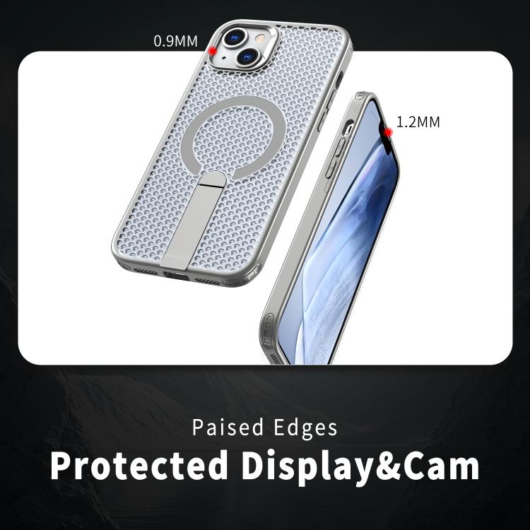 For iPhone 13 kalebol Honeycomb Cooling MagSafe Holder Phone Case