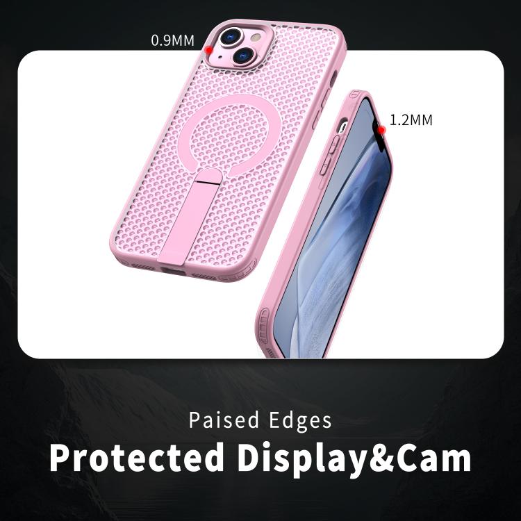 For iPhone 13 kalebol Honeycomb Cooling MagSafe Holder Phone Case