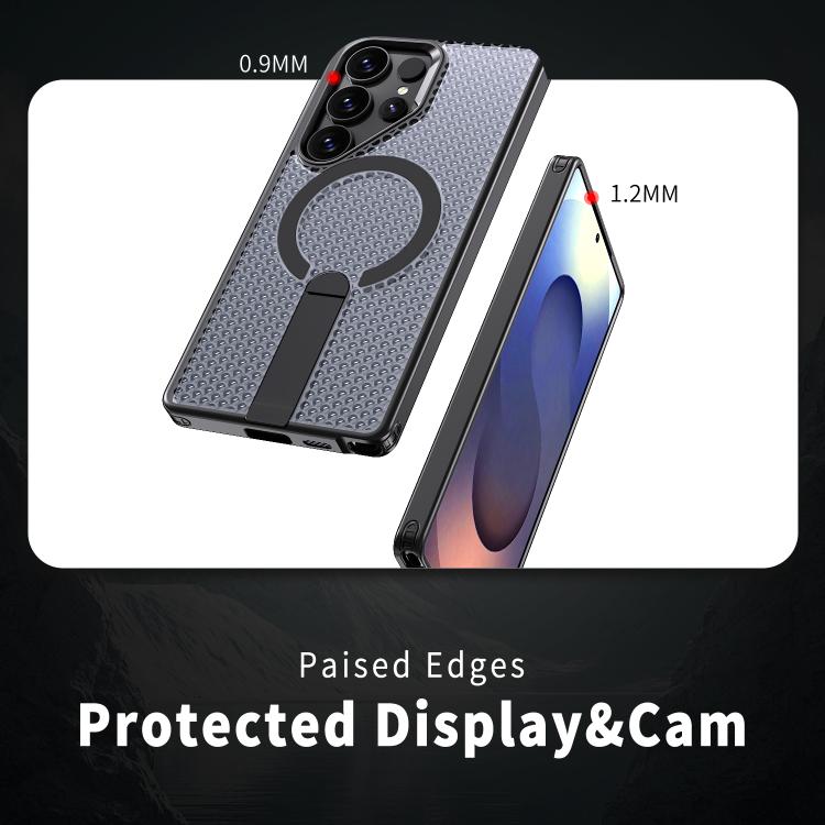 For Samsung Galaxy S25 Ultra 5G kalebol Honeycomb Cooling MagSafe Holder Phone Case